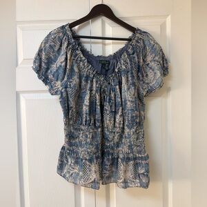 Ralph Lauren Blue Floral Women's Top